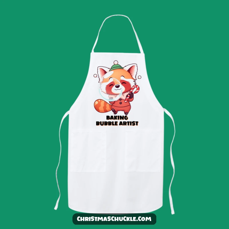 Funny Red Panda Clown Apron: Cook with Sweet Bubble Blowing Fun