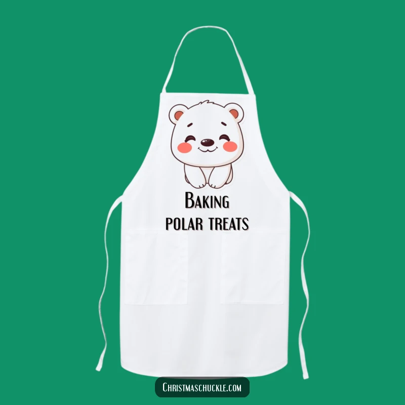 Funny Polar Bear Apron: Cheerful Grinning Chef - Hilarious Kitchen Funny Gift!