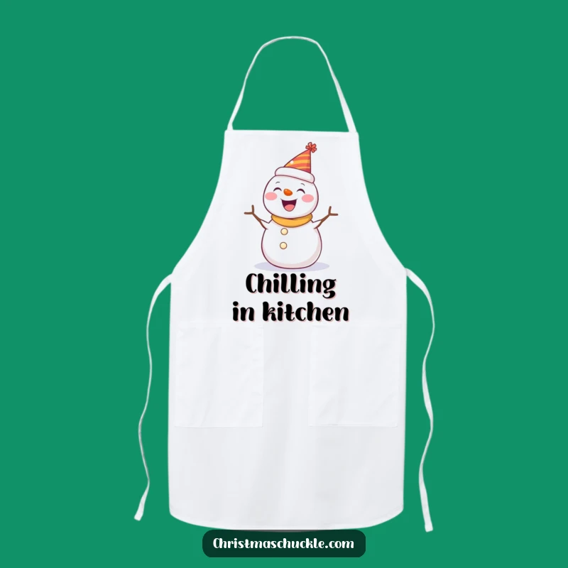 Funny Snowman Party Hat Apron: Hilarious Kitchen Wear for Festive Cooks!