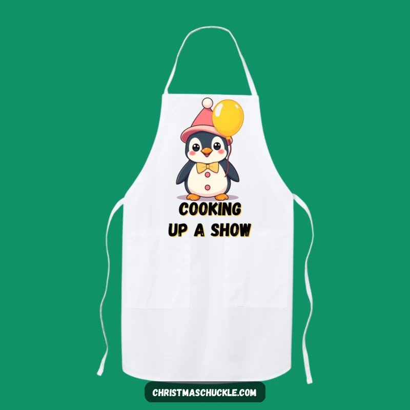 Funny Kawaii Clown Penguin Apron: Playful Protection - Hilarious Funny Gift!