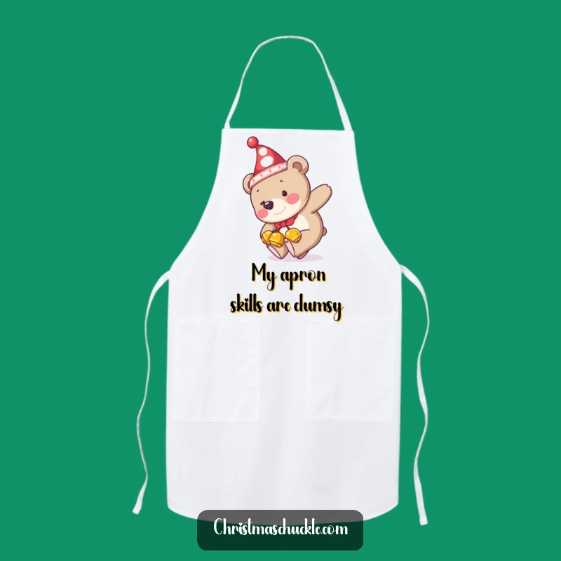 Funny Bear Clown Apron: Hilarious Jingle Bells Tripping Kitchen Gift