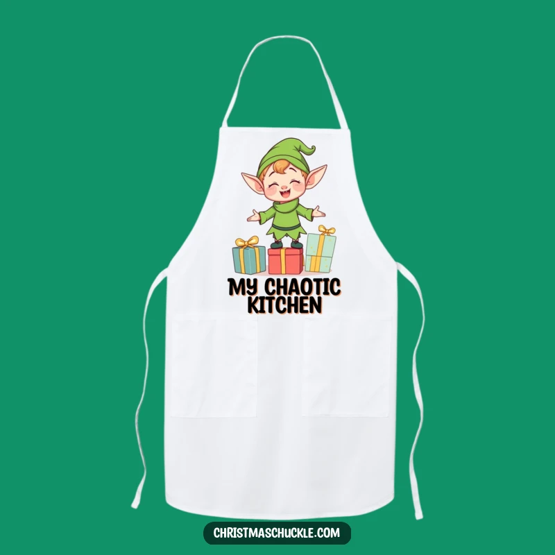Funny Clumsy Elf Apron - Cook with Holiday Cheer!