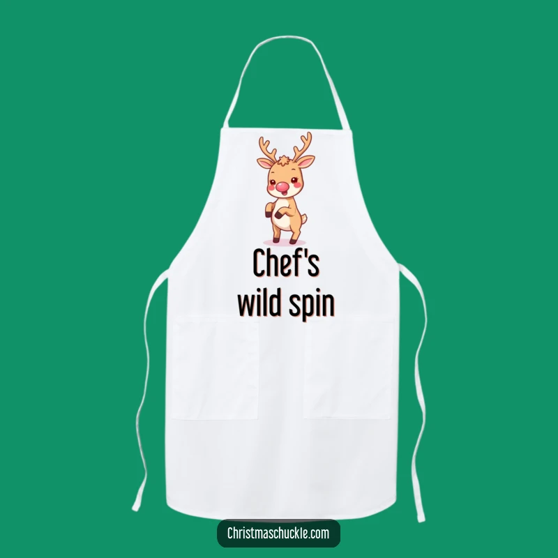 Funny Kawaii Clown Reindeer Apron - Cartwheeling Through Holiday Cooking!