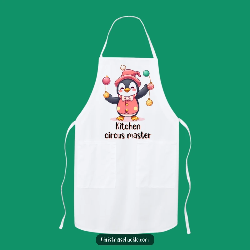 Funny Penguin Clown Apron: Cook with Festive, Hilarious Flair