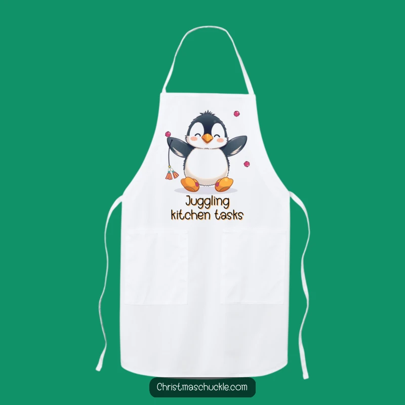 Funny Penguin Juggling Apron - Clown Circus Kitchen Wear, Perfect Funny Gift for Cooks