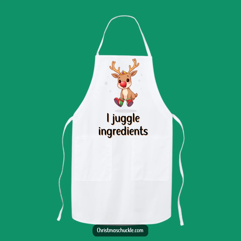 Funny Reindeer Clown Apron: Cook Up Laughs in the Kitchen This Christmas