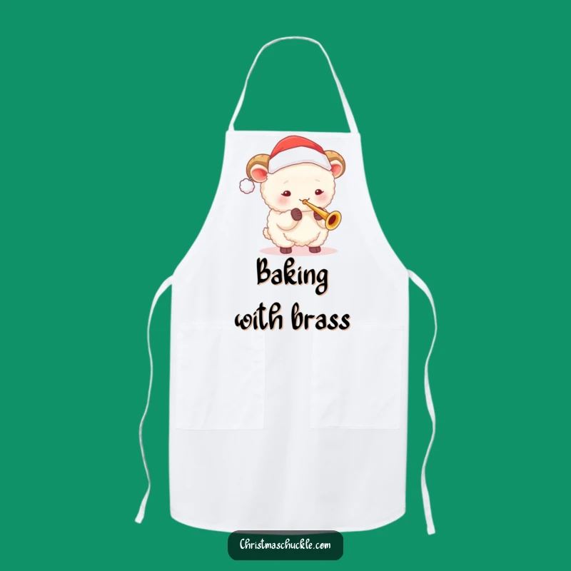 Funny Sheep Santa Trumpet Apron: Cook Up Holiday Laughs in Style