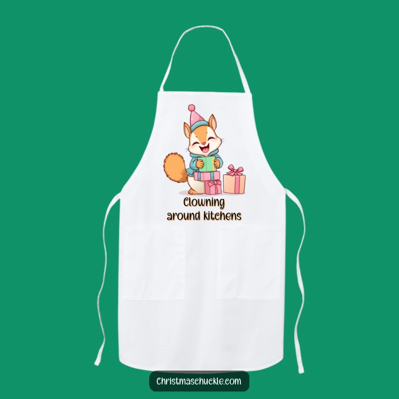 Funny Squirrel Clown Apron: Giggling Present Balancer - Kitchen Fun Gift