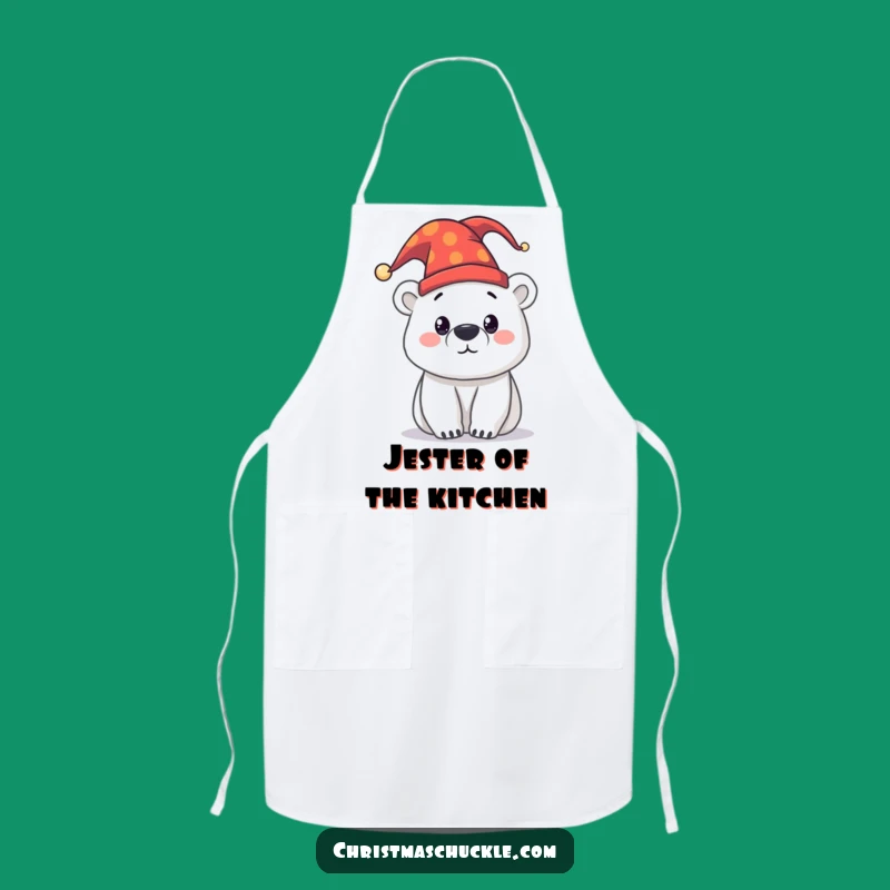 Funny Polar Bear Jester Apron - Cook with Arctic Cheer!
