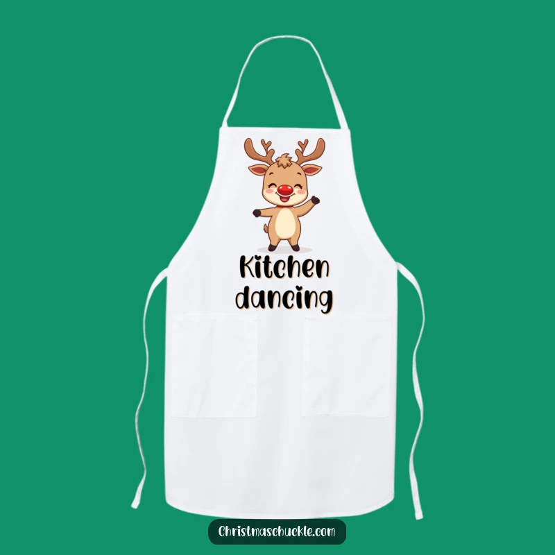 Funny Reindeer Dance Apron - Hilarious Holiday Chef for Kitchen Fun
