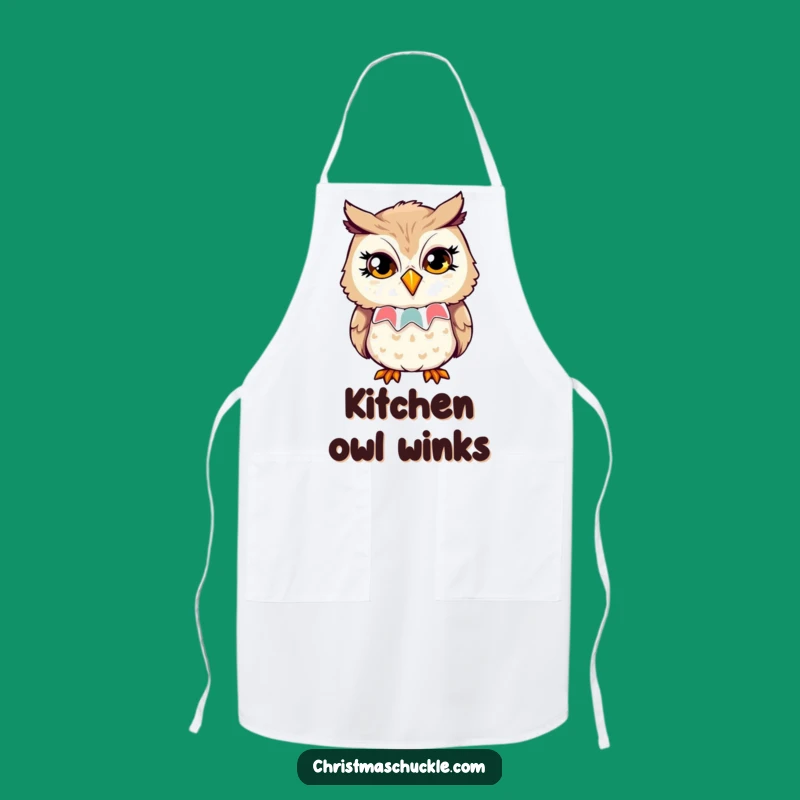 Funny Owl Clown Apron: Playful Wink - Clever Kitchen Companion Gift