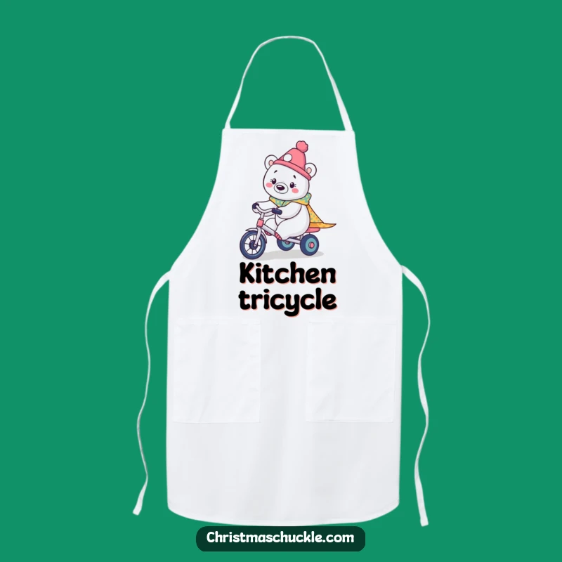 Funny Kawaii Polar Bear Clown Apron: Cook with Cute Arctic Cheer
