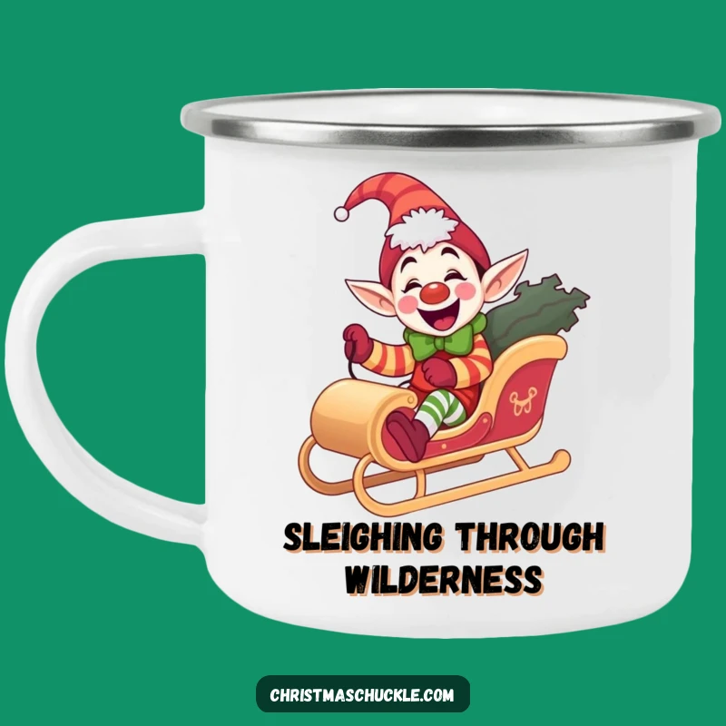 Adventure Elf Clown Camping Mug, Funny Sleigh Ride Outdoors Gift