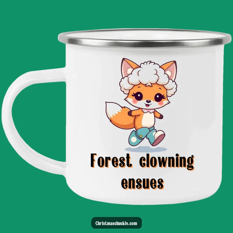 Funny Fox Clown Enamel Mug - Joyful Outdoor Character Drinkware