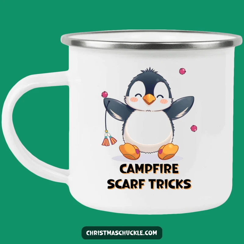 Funny Penguin Juggling Camping Mug - Clown Circus Outdoor Cup, Hilarious Gift