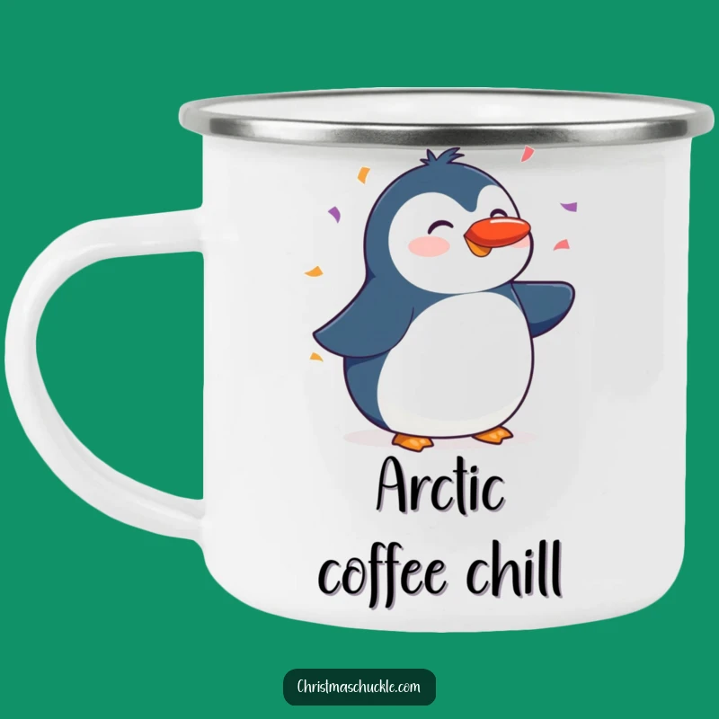 Funny Penguin Red Nose Camping Mug: Outdoor Adventures with Hilarious Winter Cheer!