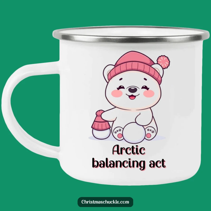 Funny Polar Bear Enamel Mug - Hilarious Outdoor Character Adventure Cup
