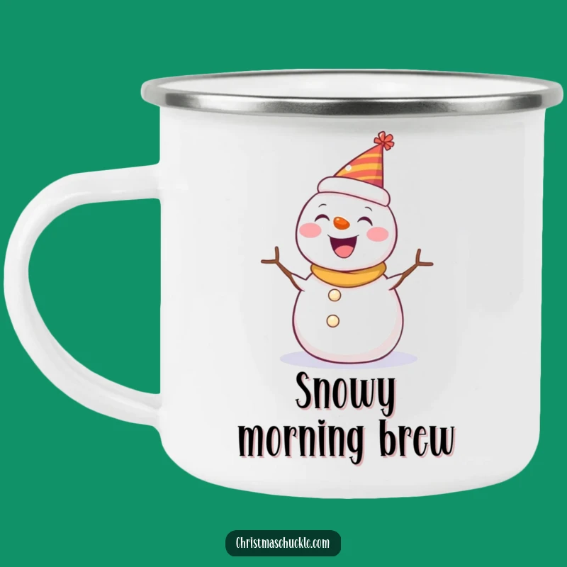 Funny Snowman Party Hat Camping Mug: Outdoor Adventures with Hilarious Winter Cheer!