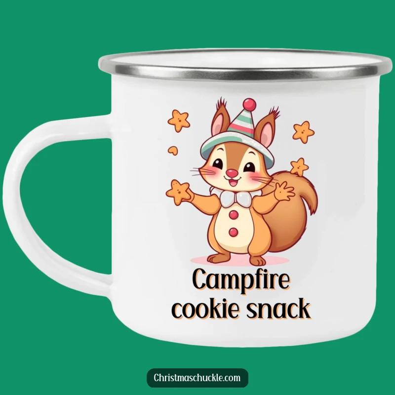 Funny Squirrel Clown Cookie Camping Mug - Durable & Comical Outdoor Drinkware