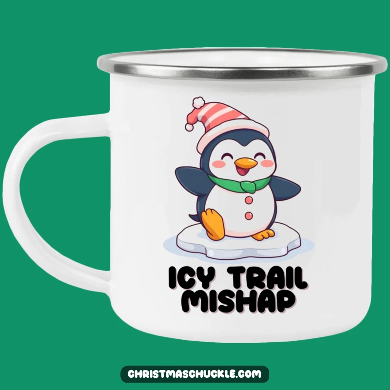 Funny Penguin Clown Enamel Mug - Hilarious Outdoor Companion for Laughs