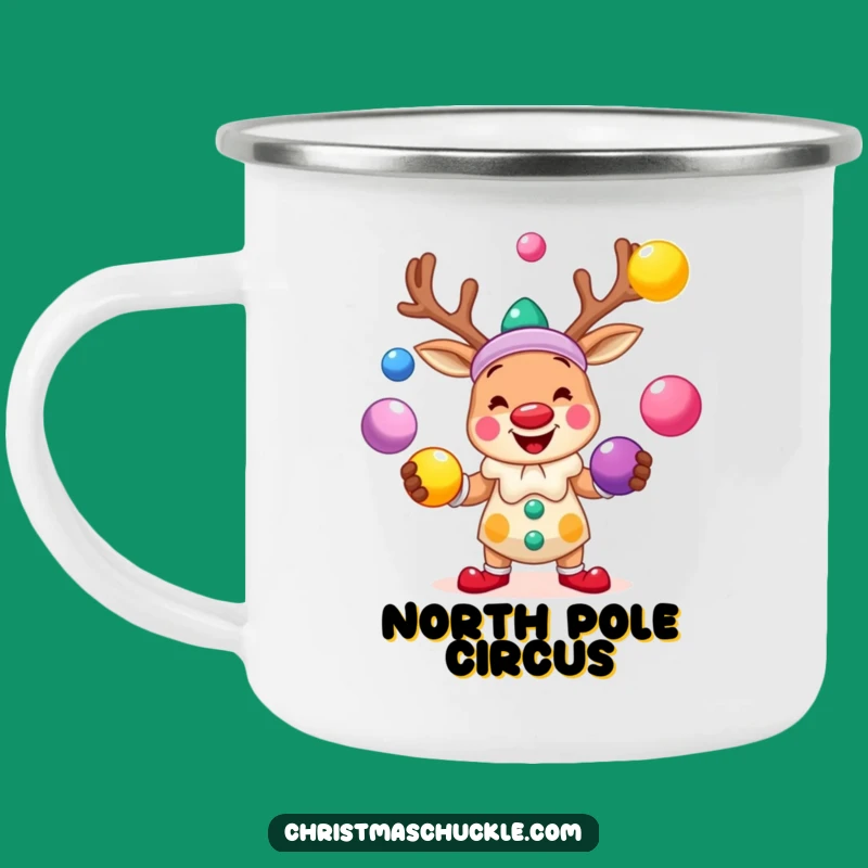 Funny Reindeer Clown Camping Mug: Juggling Holiday - Hilarious Outdoor Fun Funny Gift!