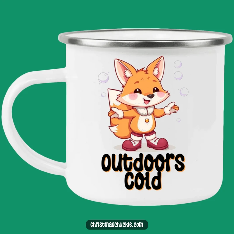 Funny Clown Fox Camping Mug: Enjoy Hot Drinks with This Juggling Winter Companion
