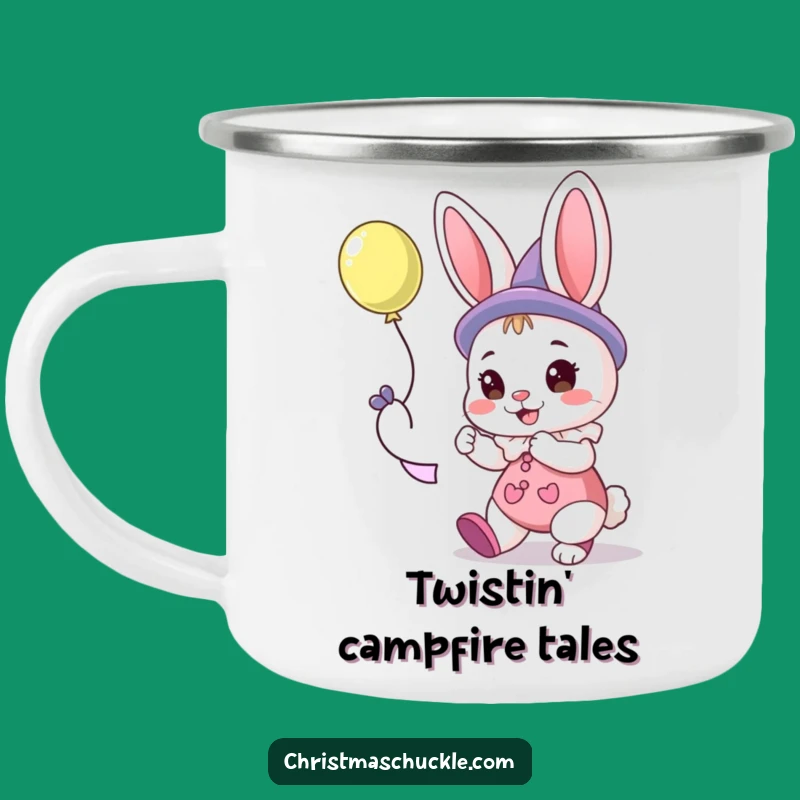 Funny Bunny Clown Camping Mug: Hilarious Outdoor Companion, Perfect Funny Gift