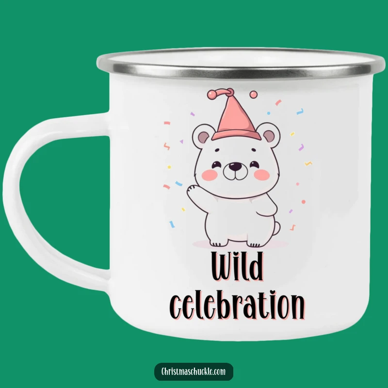 Funny Jester Polar Bear Enamel Mug - Hilarious Outdoor Party Cup