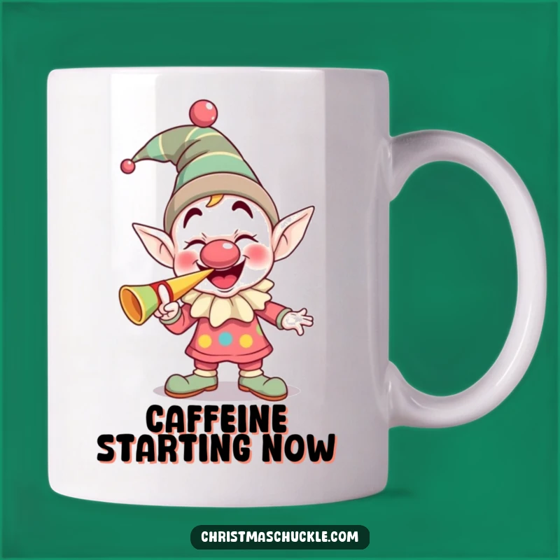 Funny Elf Clown Mug: Giggling Party Horn Blow, Perfect Hilarious Celebration Gift
