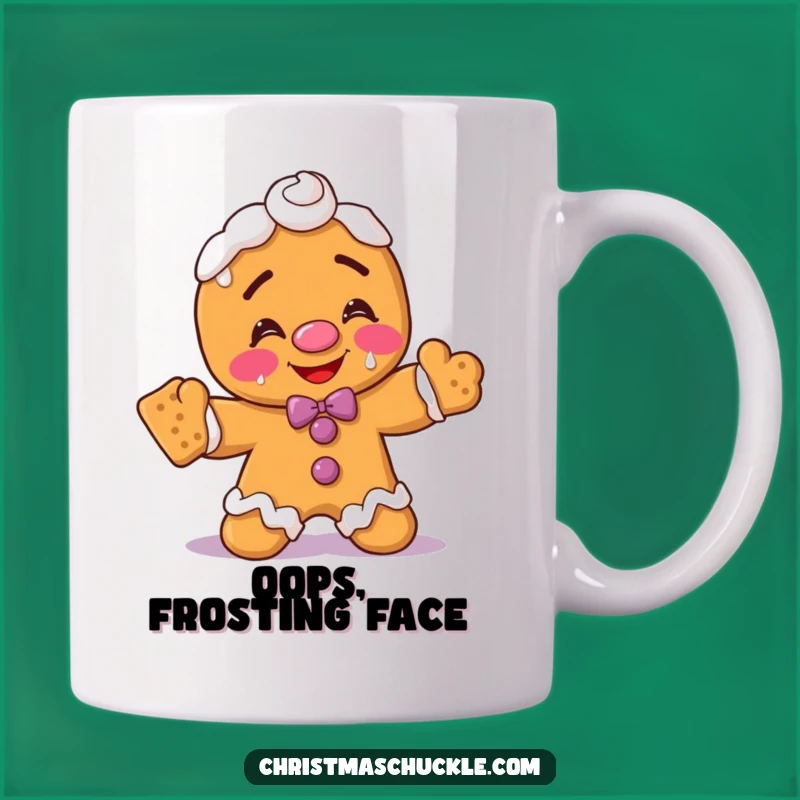 Funny Gingerbread Man Clown Mug: Hilarious Frosty Face Cookie Balancing Gift!