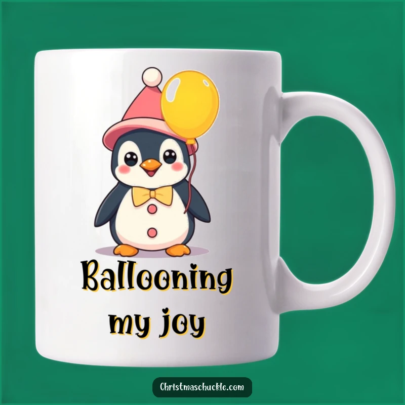Funny Kawaii Clown Penguin Mug: Balloon Fun - Perfect Funny Gift!