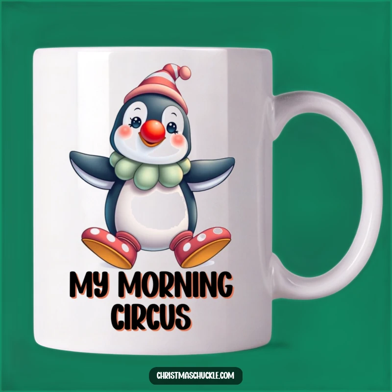 Funny Penguin Clown Mug, Festive Holiday Cheer, Perfect Silly Gift