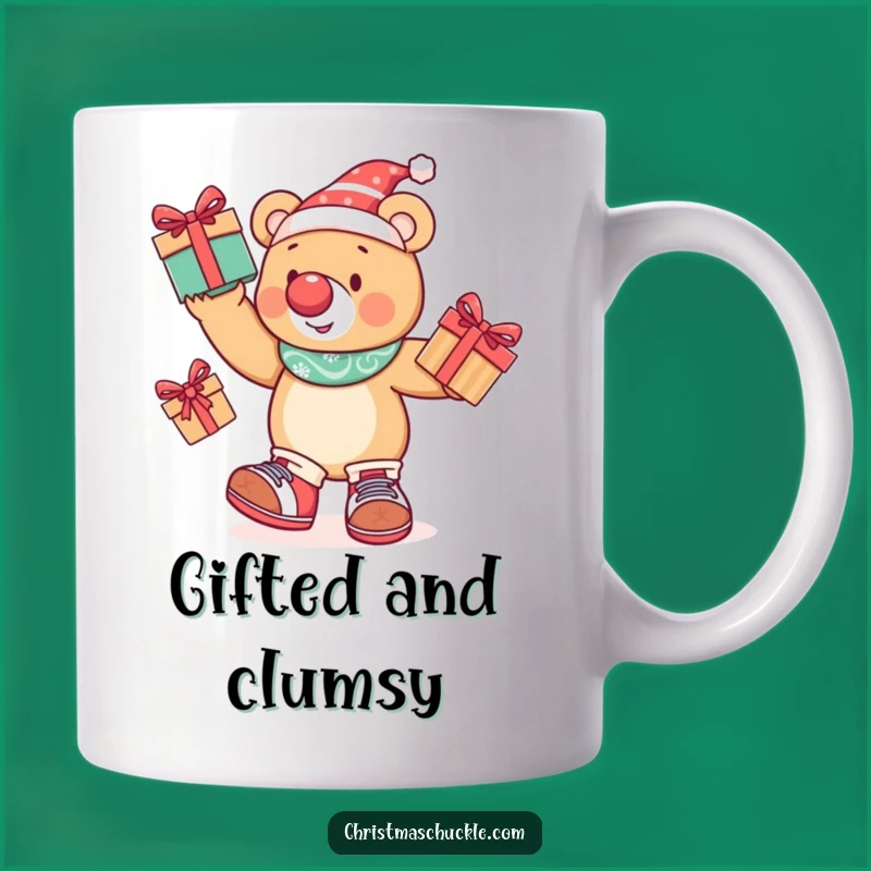 Funny Juggling Bear Mug: Festive Clown Character, Perfect Humorous Gift