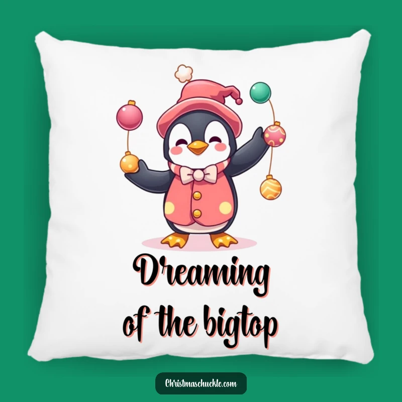 Funny Penguin Clown Pillow: Huggable Holiday Cheer with Comical Style