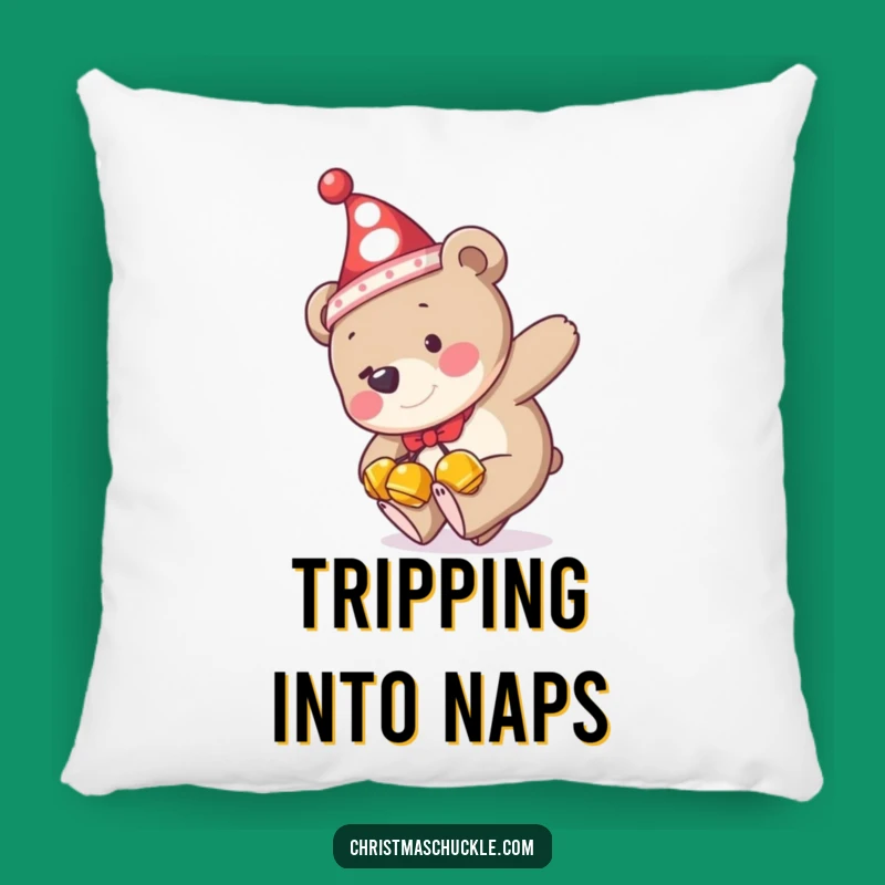 Funny Bear Clown Pillow: Soft & Hilarious Jingle Bells Tripping Comfort Gift