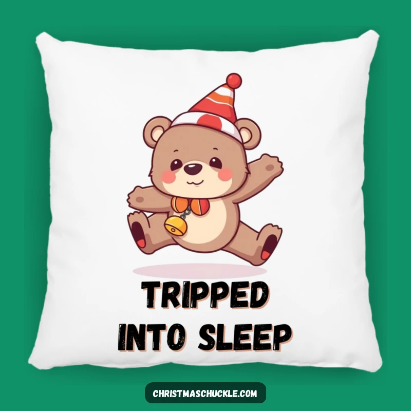 Funny Bear Tripping Pillow: Snuggle with Festive Fails, Adorable Gag Funny Gift