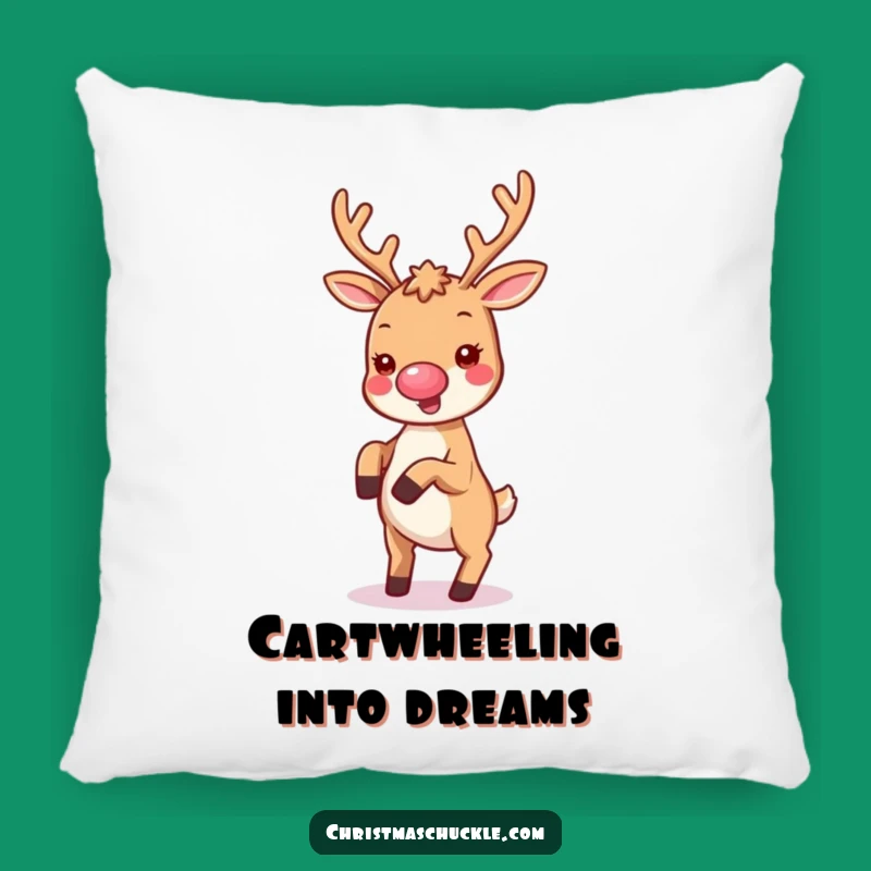 Funny Kawaii Clown Reindeer Pillow - Huggable Holiday Fun!
