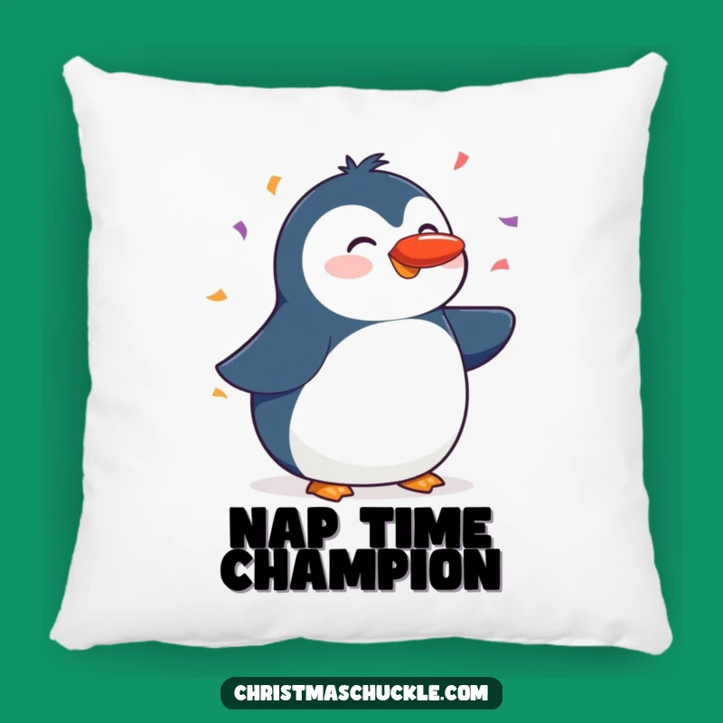 Funny Penguin Red Nose Pillow: Cozy & Hilarious Accent for Your Sofa!