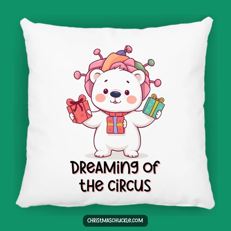 Funny Polar Bear Clown Wig Pillow: Cozy & Hilarious Accent for Your Sofa!