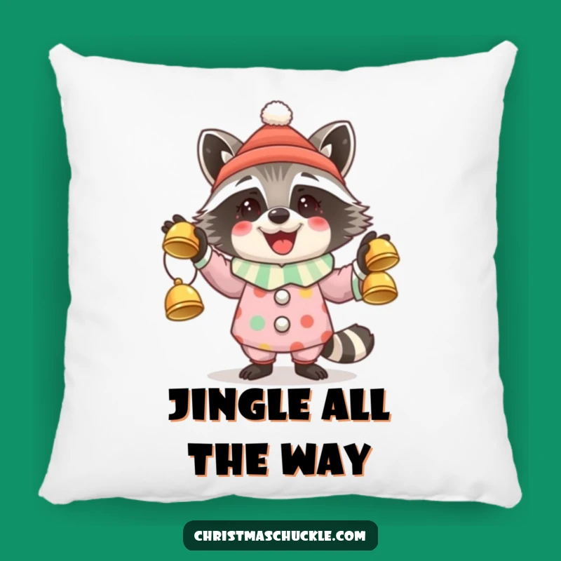 Funny Raccoon Clown Pillow: Comfy Holiday Gift with Hilarious Style