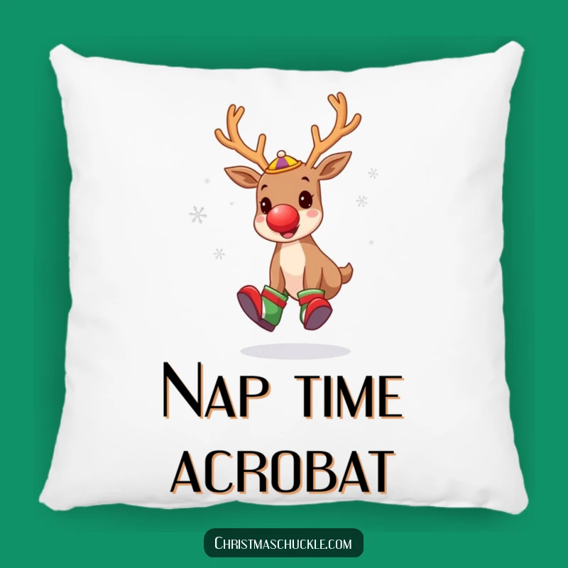 Comfy Funny Reindeer Clown Pillow: Snuggle Up with Holiday Giggles