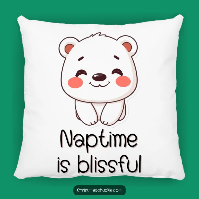 Funny Polar Bear Pillow: Cozy Grinning Character - Cute Funny Gift!