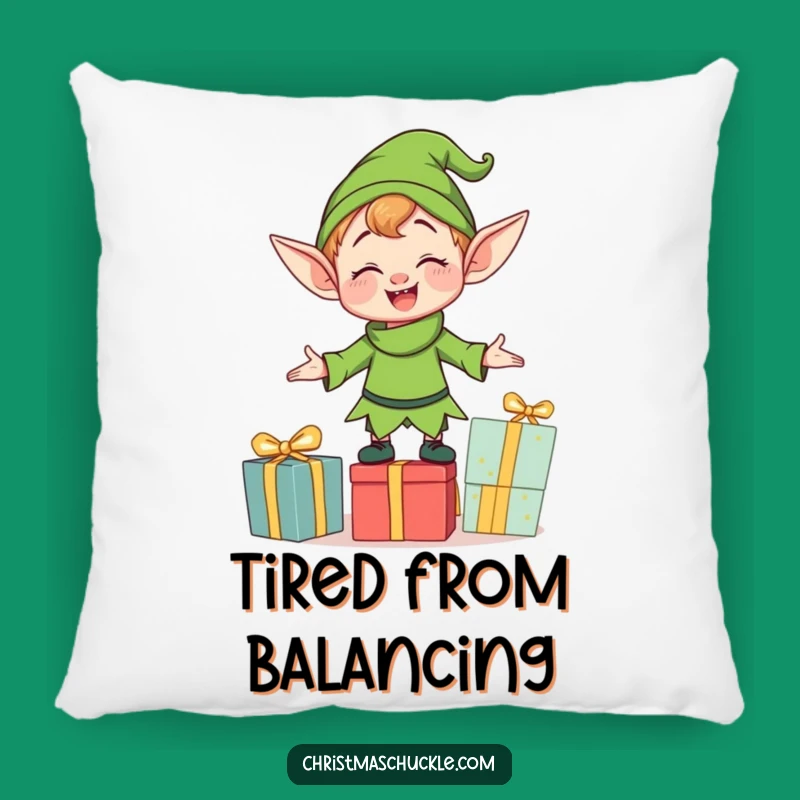 Funny Clumsy Elf Pillow - Cozy Comfort with Holiday Hijinks!
