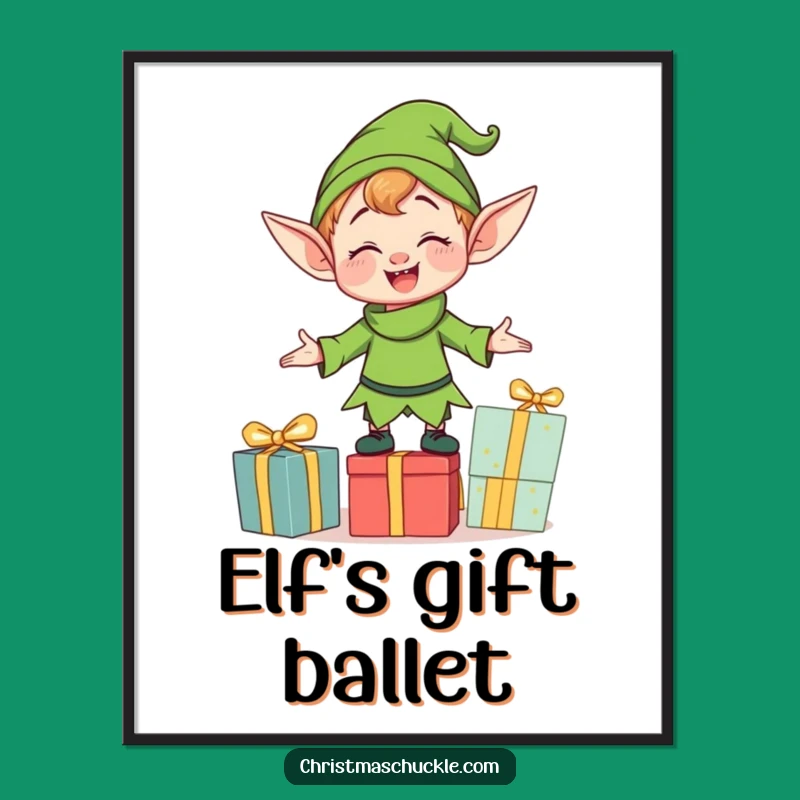 Funny Clumsy Elf Digital Art - Instant Holiday Merriment for Your Walls!