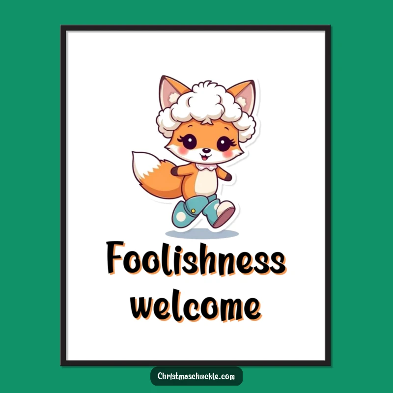 Funny Fox Clown Digital Art - Instant Joyful Character Download