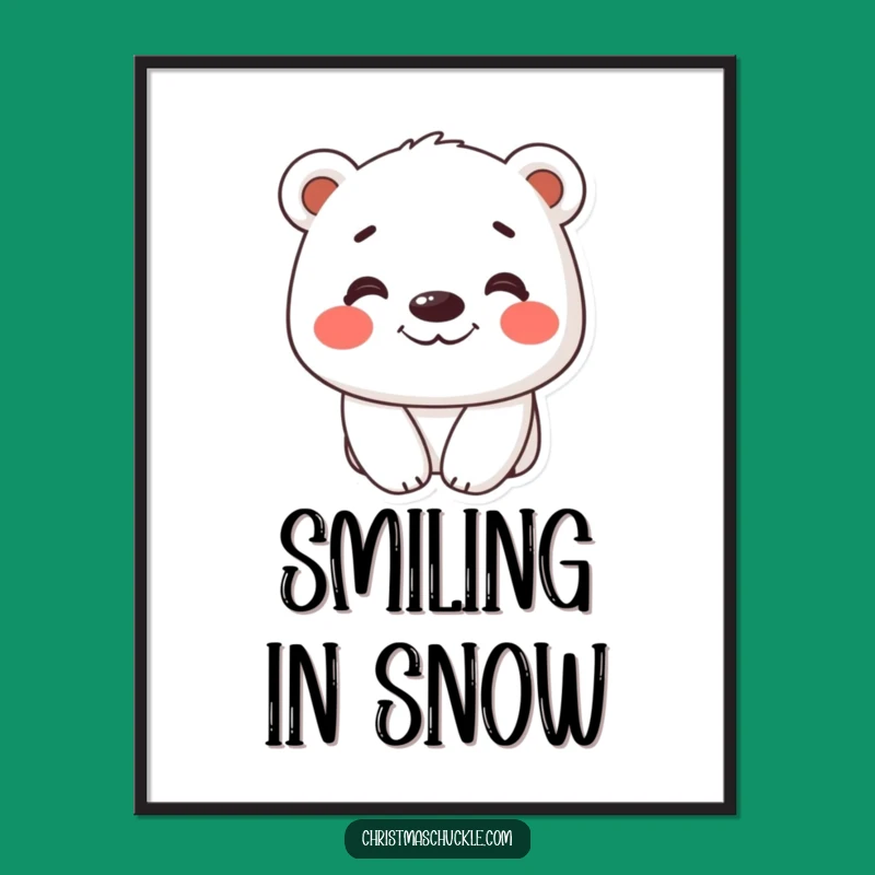 Funny Polar Bear Art Print: Cheerful Grinning Character - Digital Funny Gift!