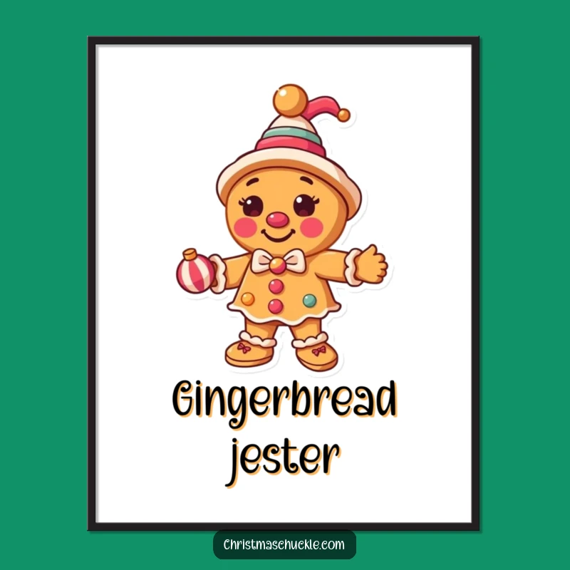 Funny Clown Gingerbread Digital Print: Instant Holiday Laughter for Your Walls