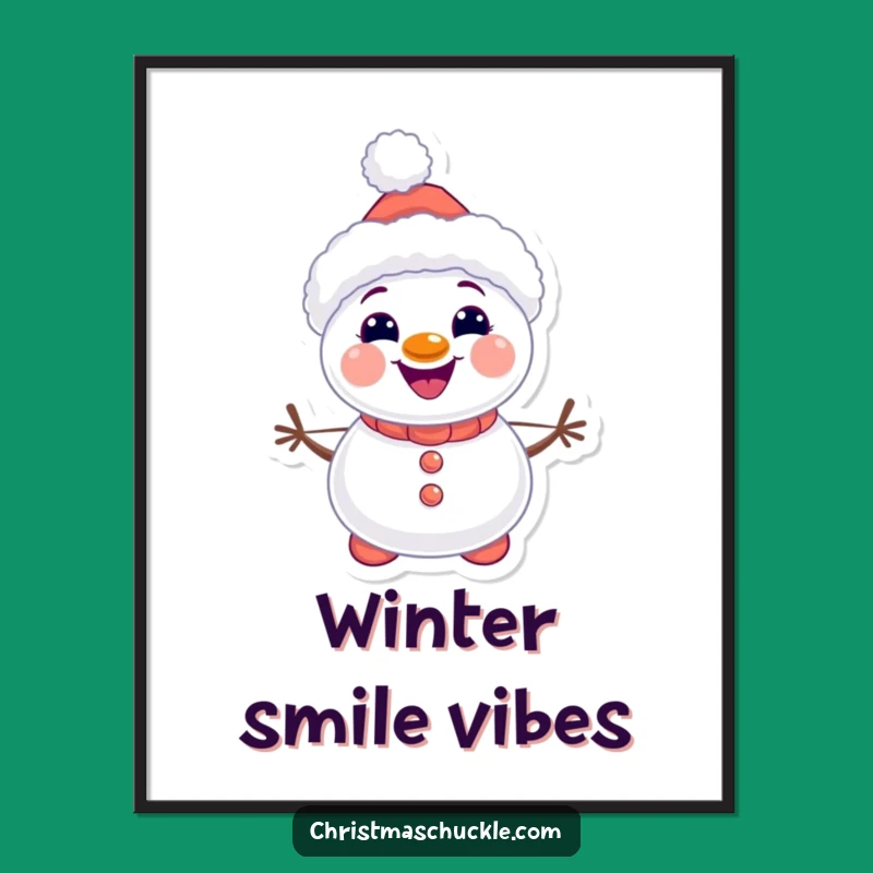Instant Snowman Clown Art, Funny Kawaii Download, Humorous Gift