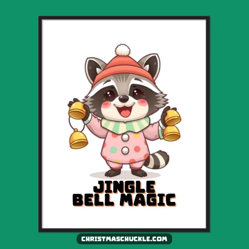 Funny Raccoon Clown Digital Art: Hilarious Holiday Download, Perfect Gift