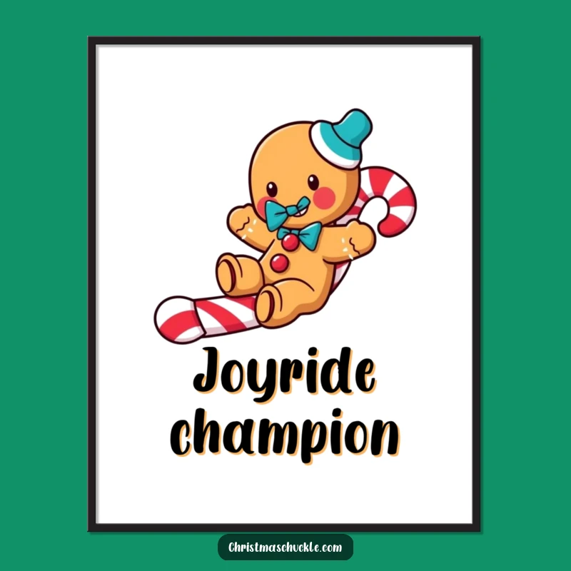 Funny Gingerbread Clown Digital Art: Instant Holiday Decor for Walls